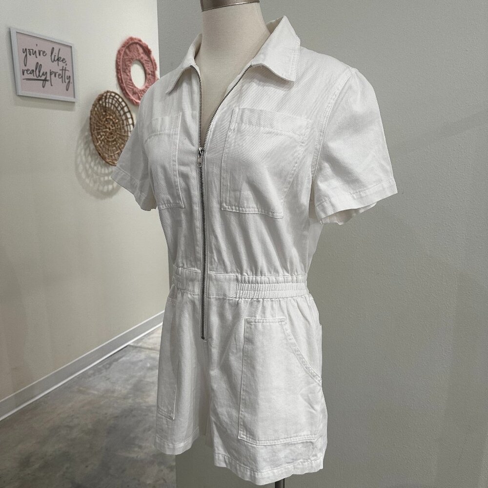 Elan White Denim Romper